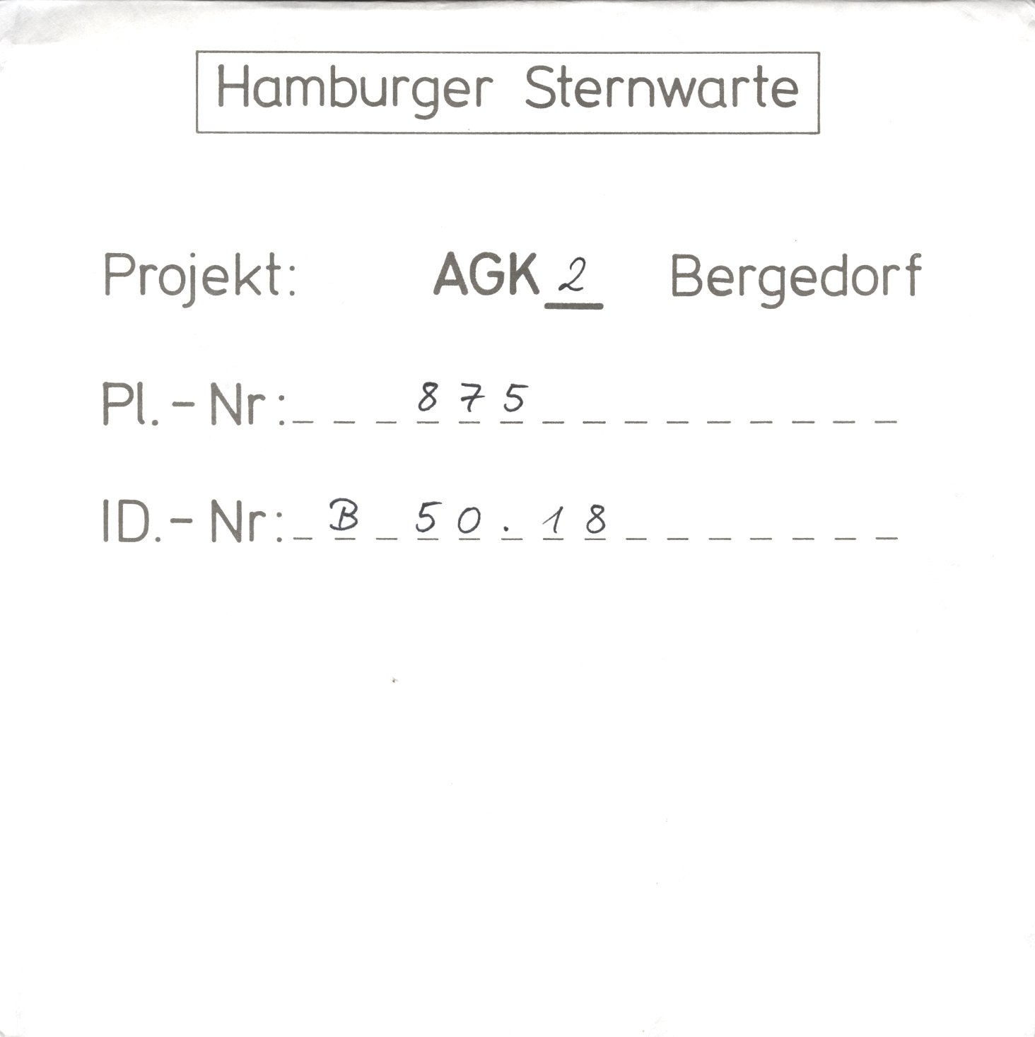 Plattenhuelle AG00875