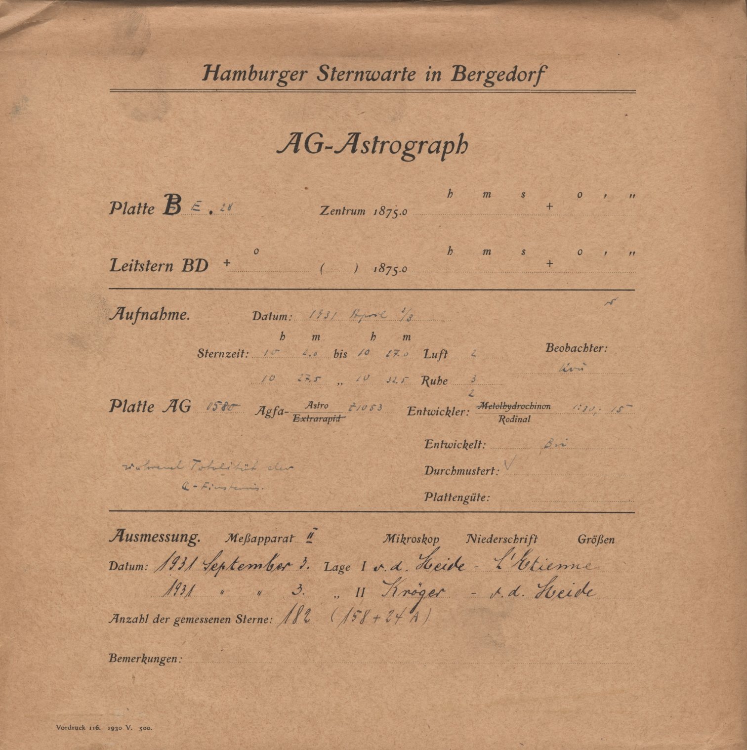 Plattenhuelle AG01580