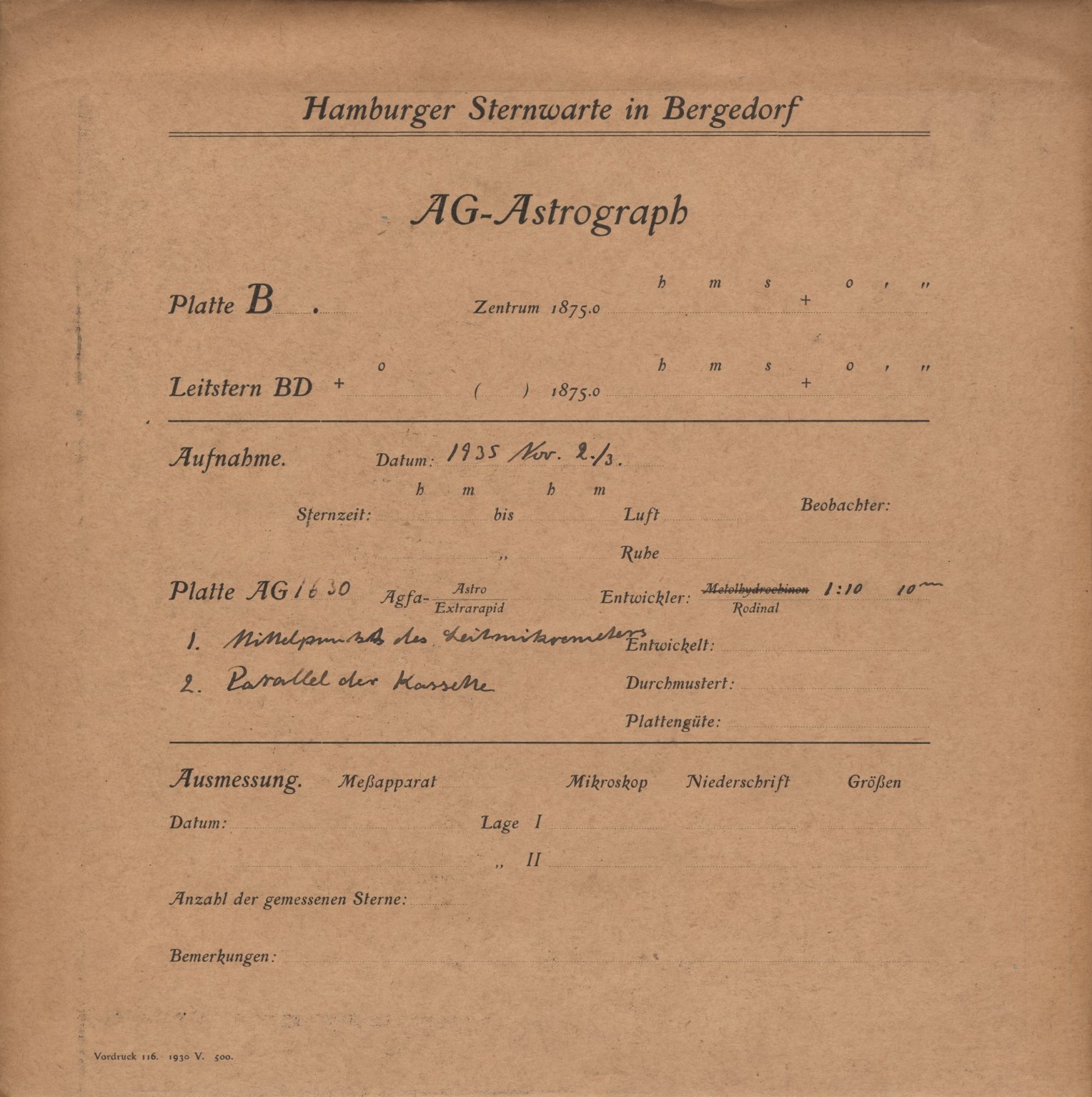 Plattenhuelle AG01630