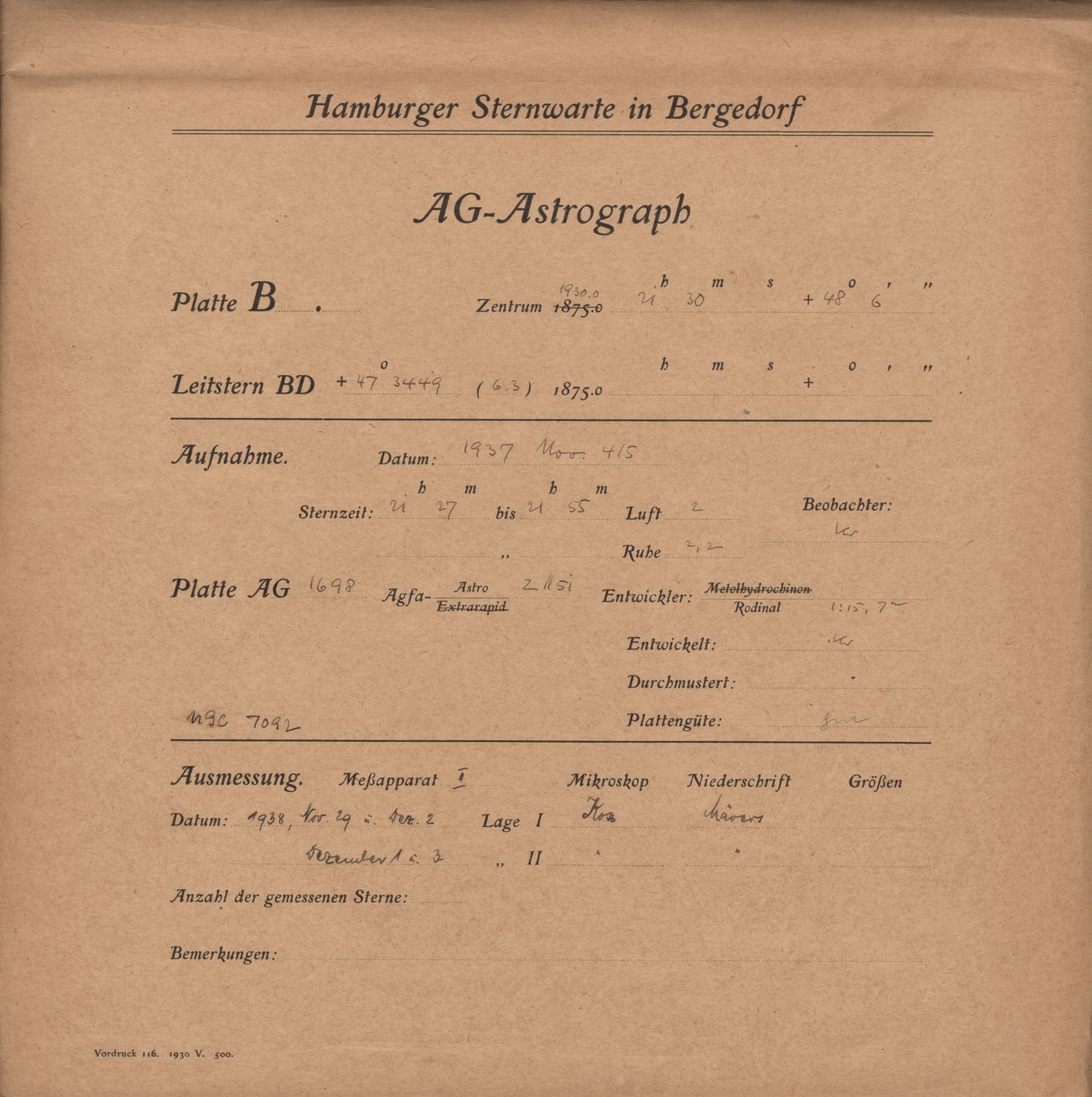 Plattenhuelle AG01698