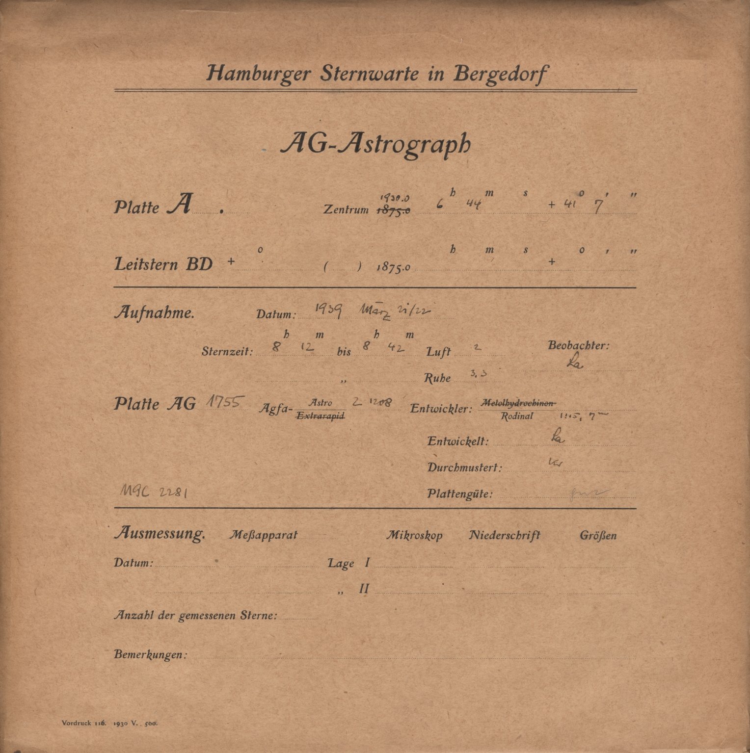 Plattenhuelle AG01755