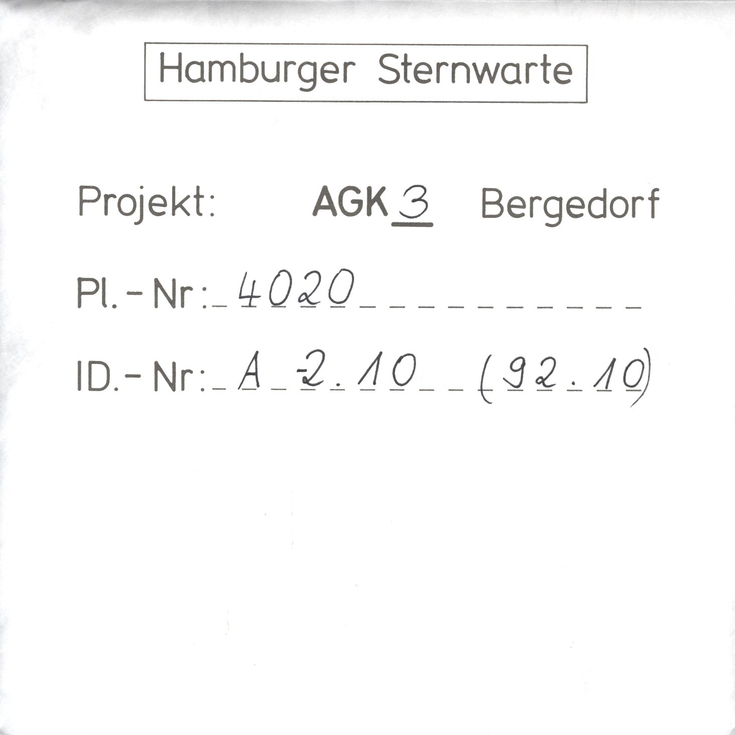 Plattenhuelle AG04020