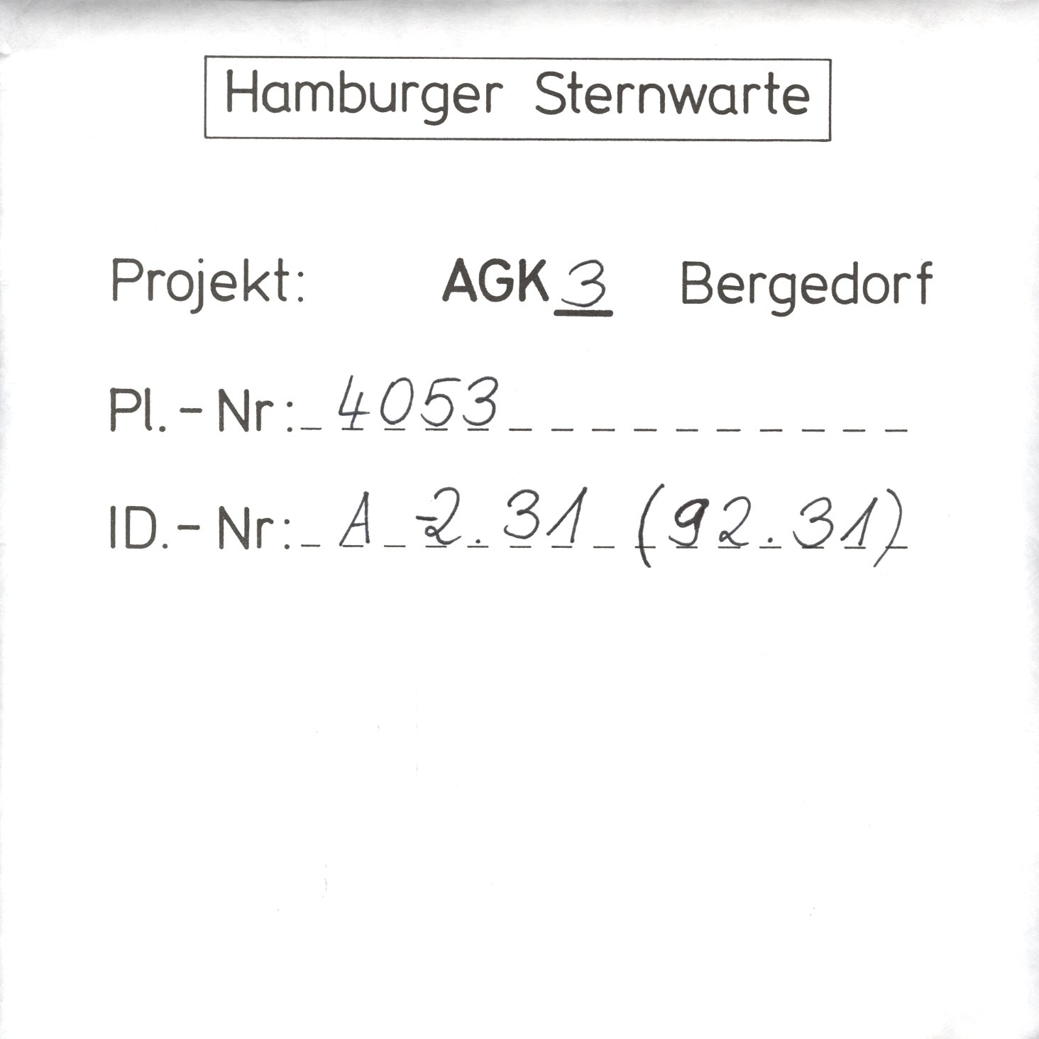 Plattenhuelle AG04053