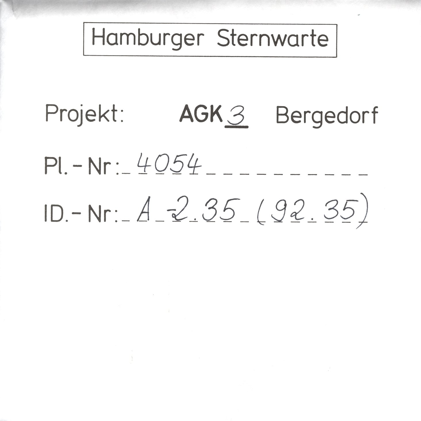 Plattenhuelle AG04054