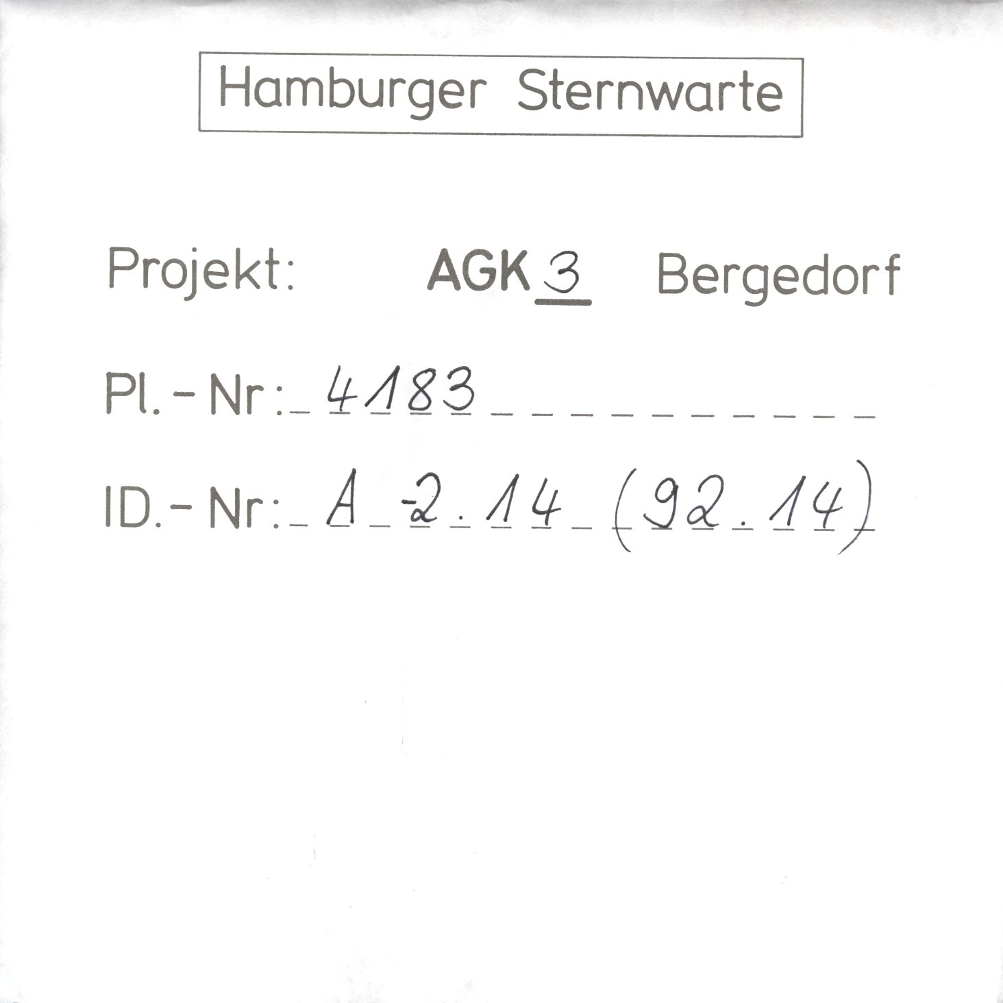 Plattenhuelle AG04183