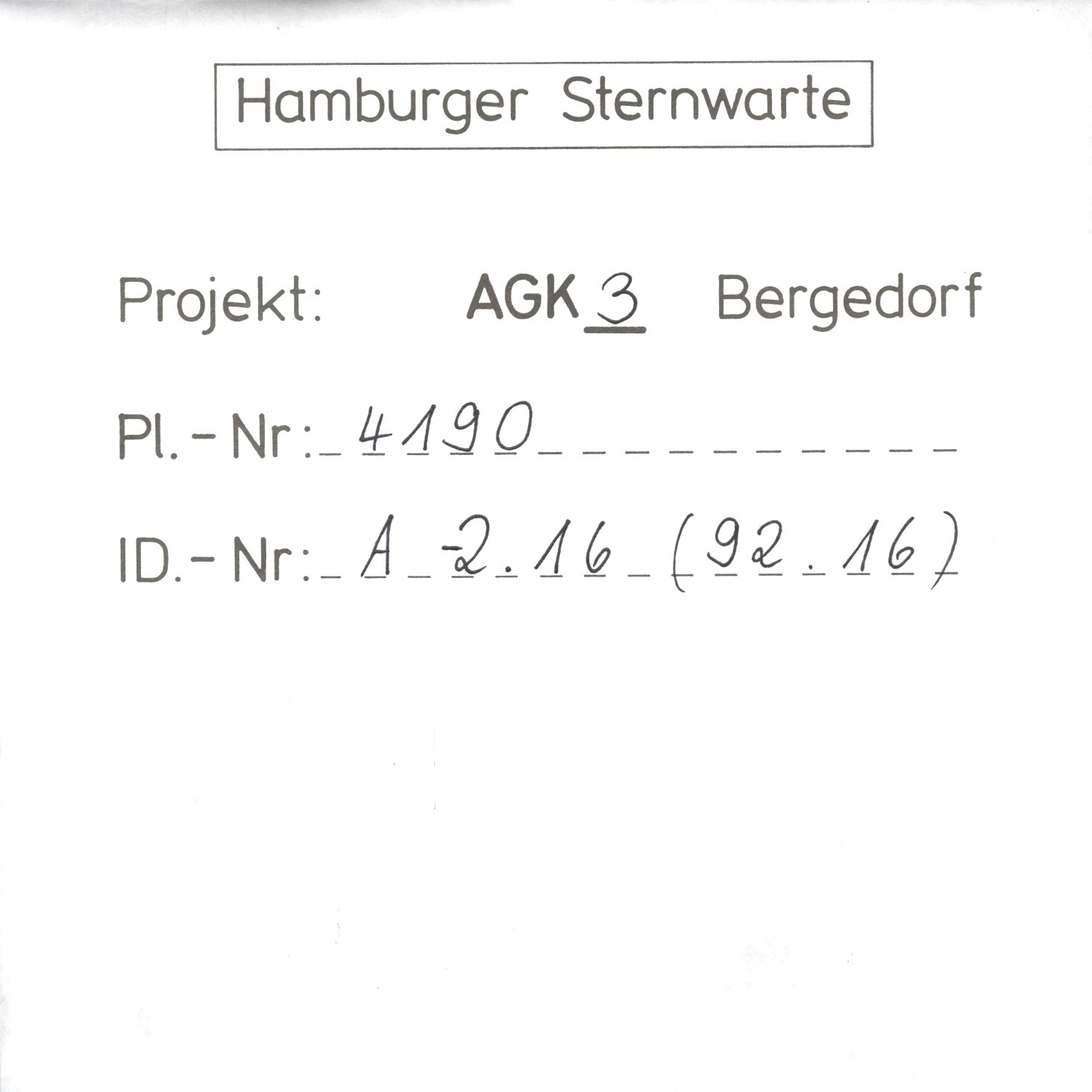 Plattenhuelle AG04190