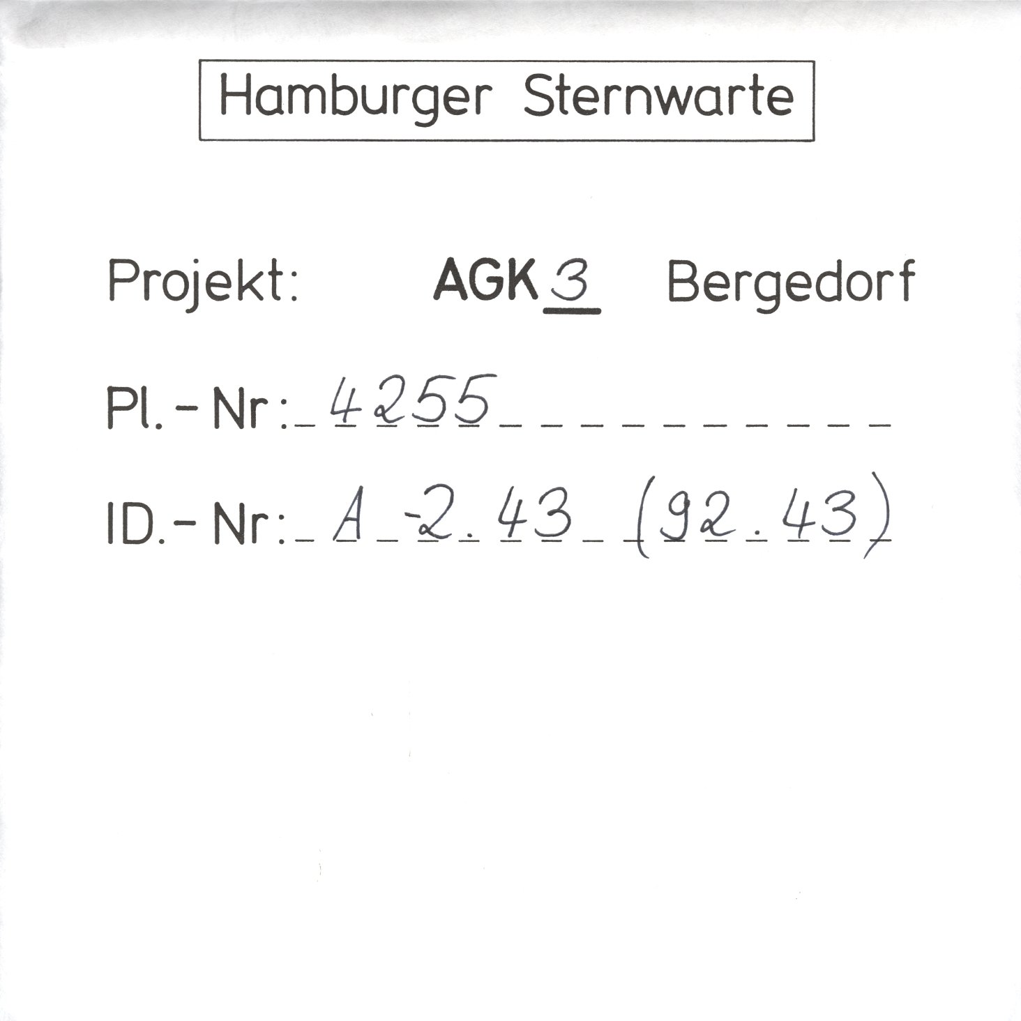 Plattenhuelle AG04255