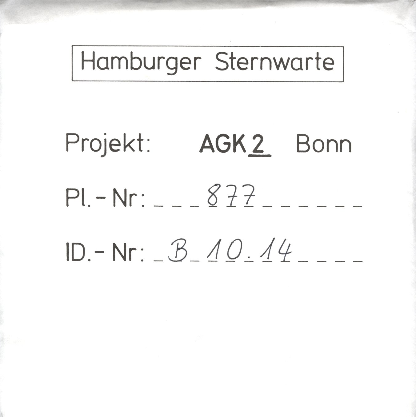 Plattenhuelle AGB0877