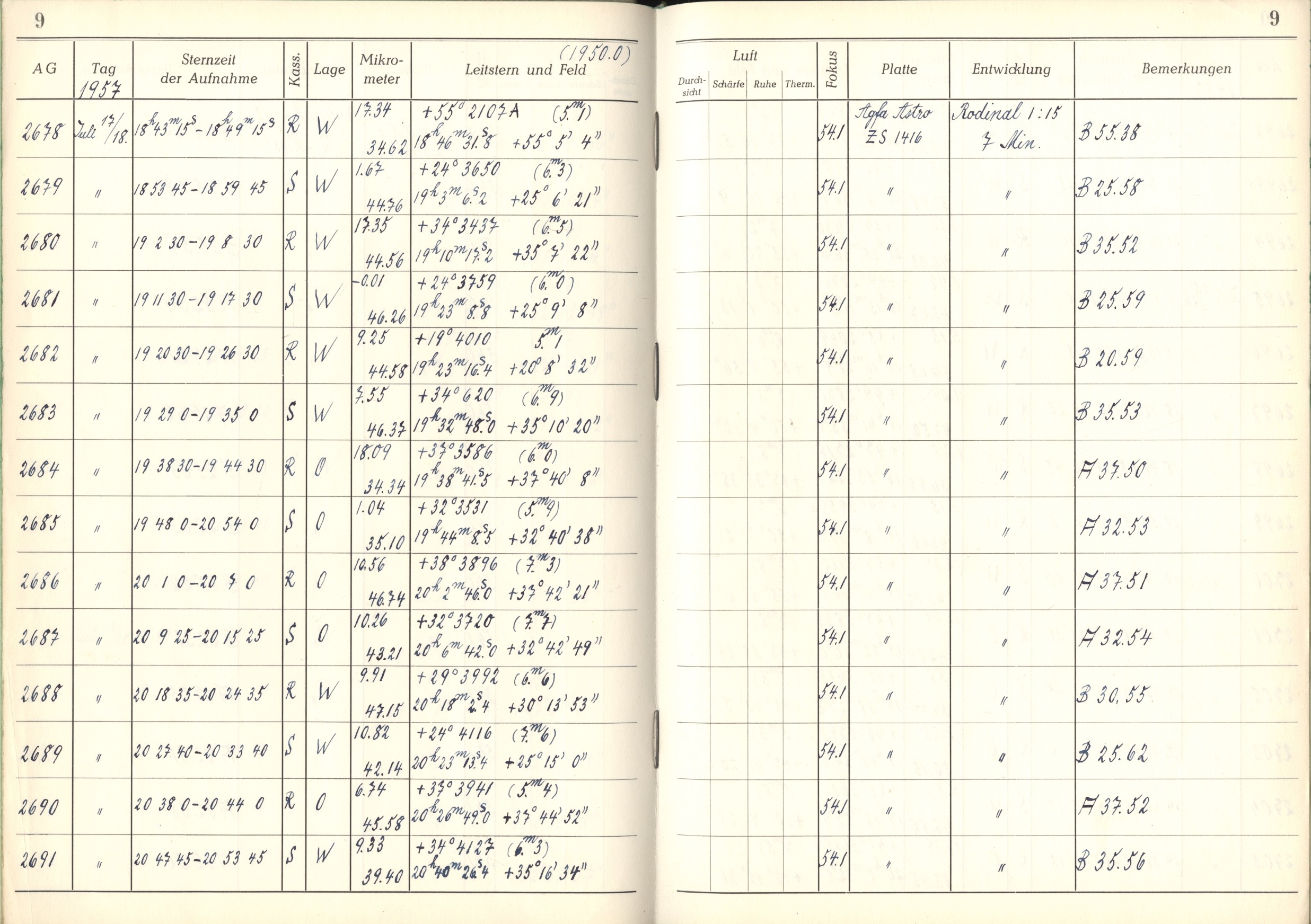 Plattenverzeichnis: ganze Seite02689