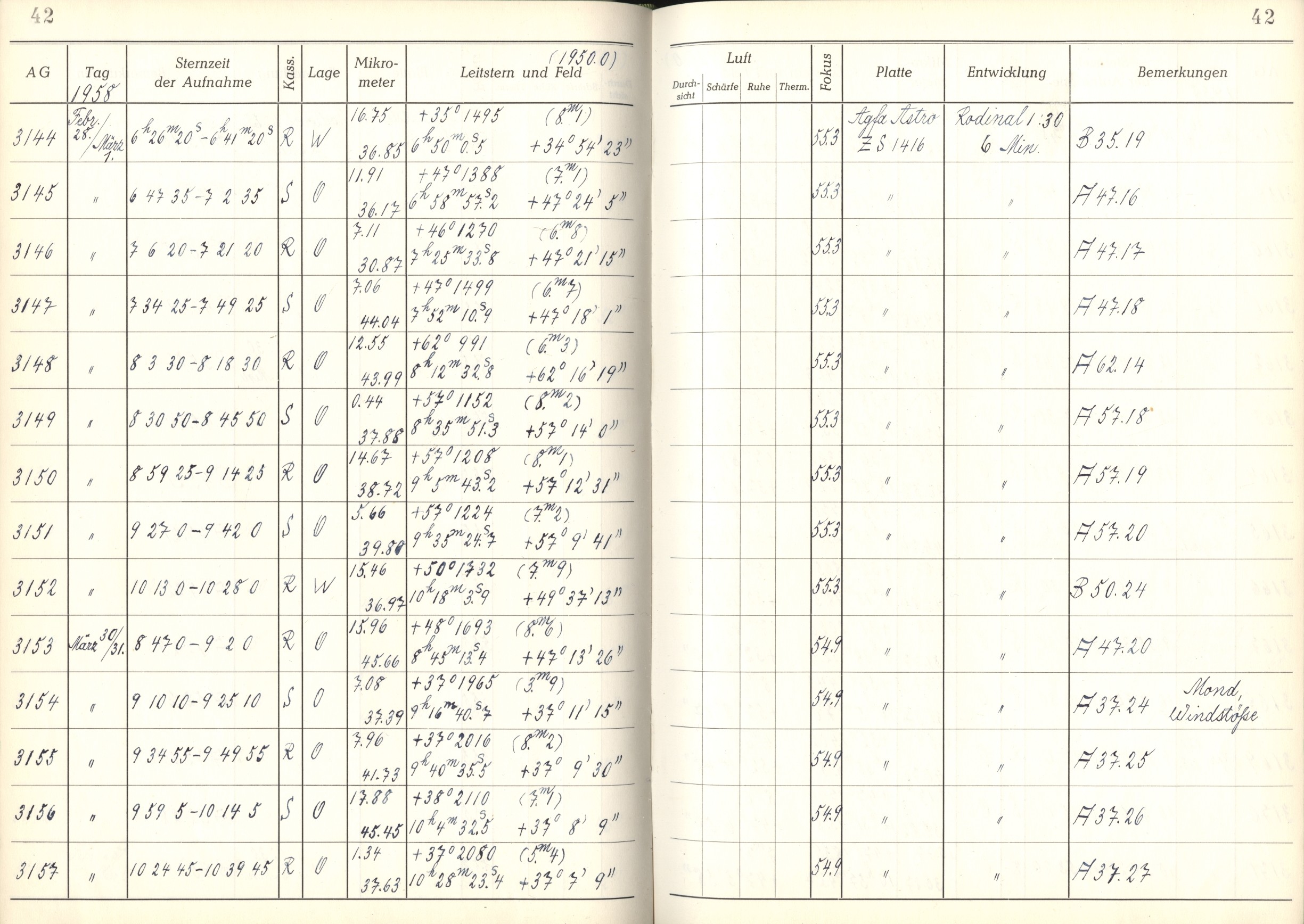 Plattenverzeichnis: ganze Seite03145