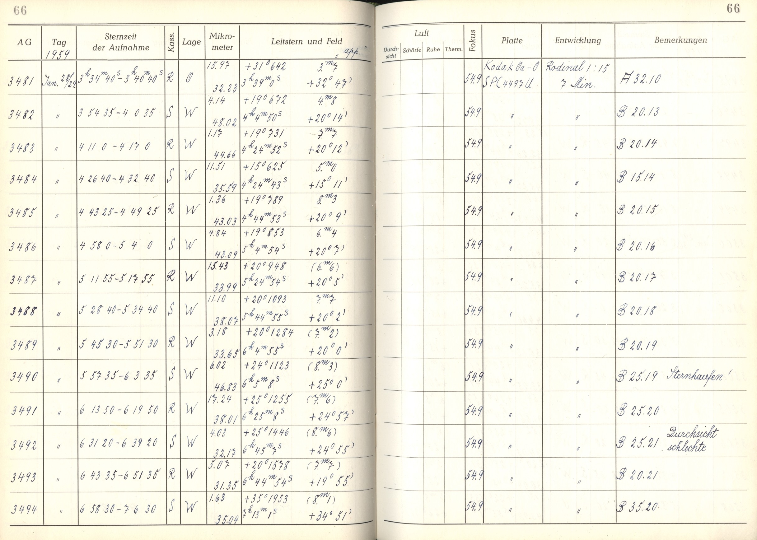 Plattenverzeichnis: ganze Seite03490