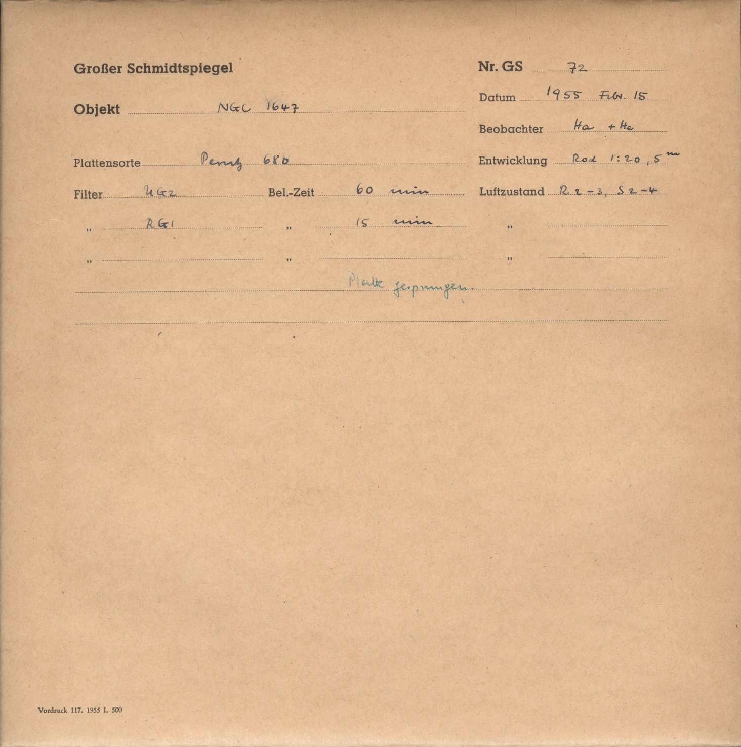 Plattenhuelle GS00072
