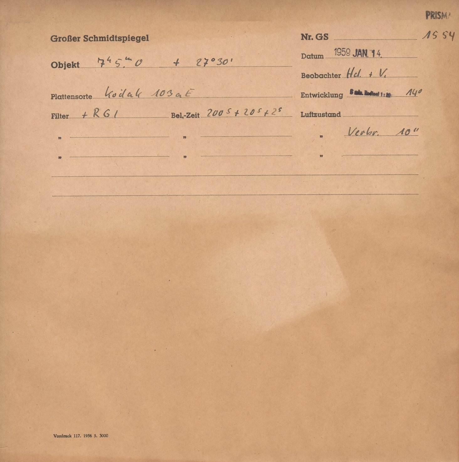 Plattenhuelle GS01554