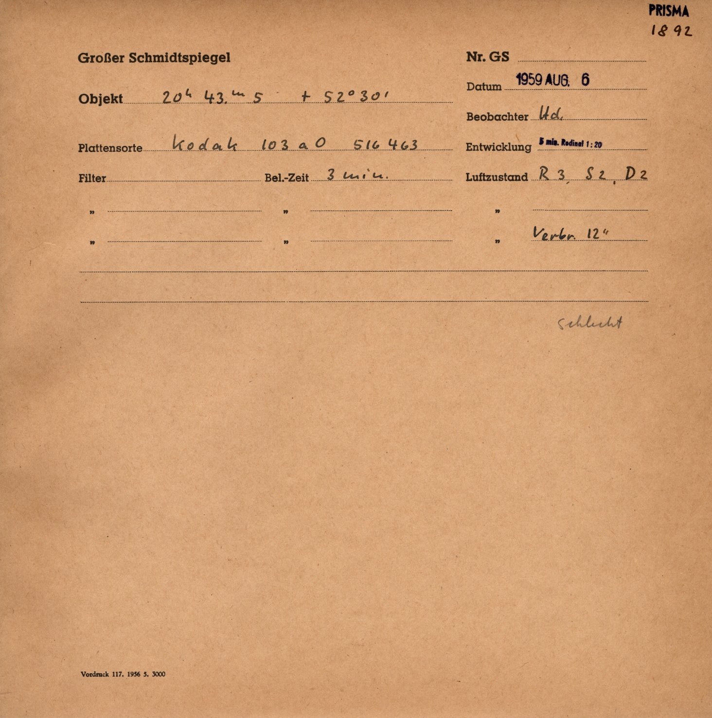 Plattenhuelle GS01892