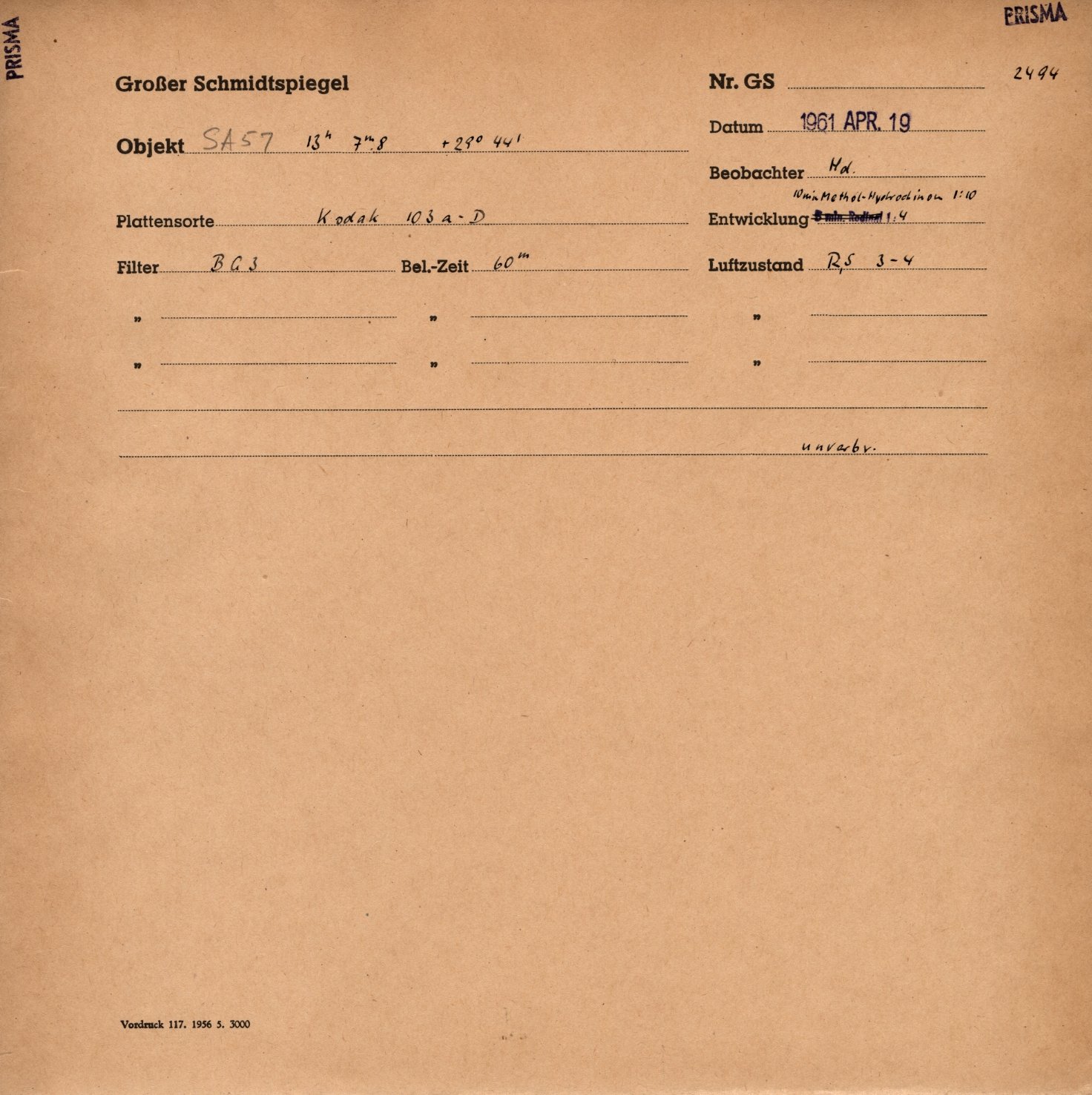 Plattenhuelle GS02494