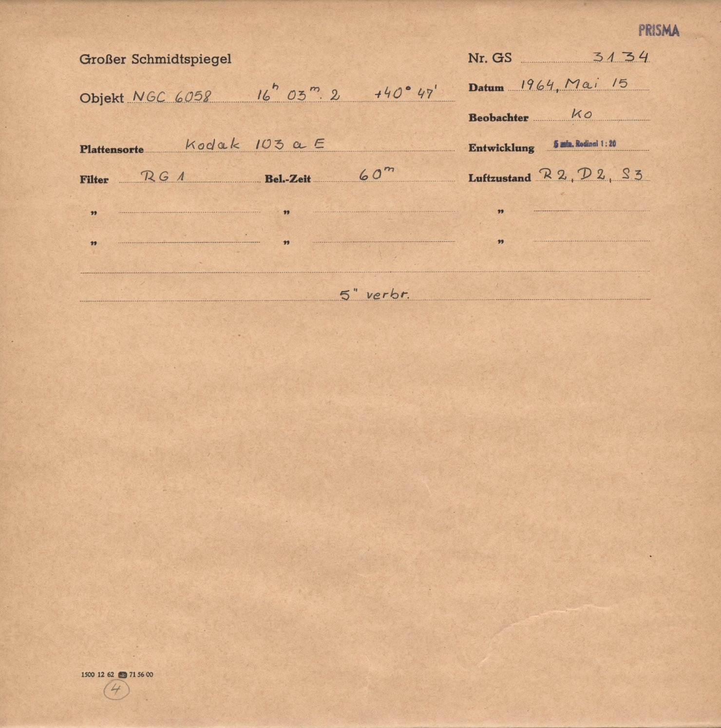 Plattenhuelle GS03134
