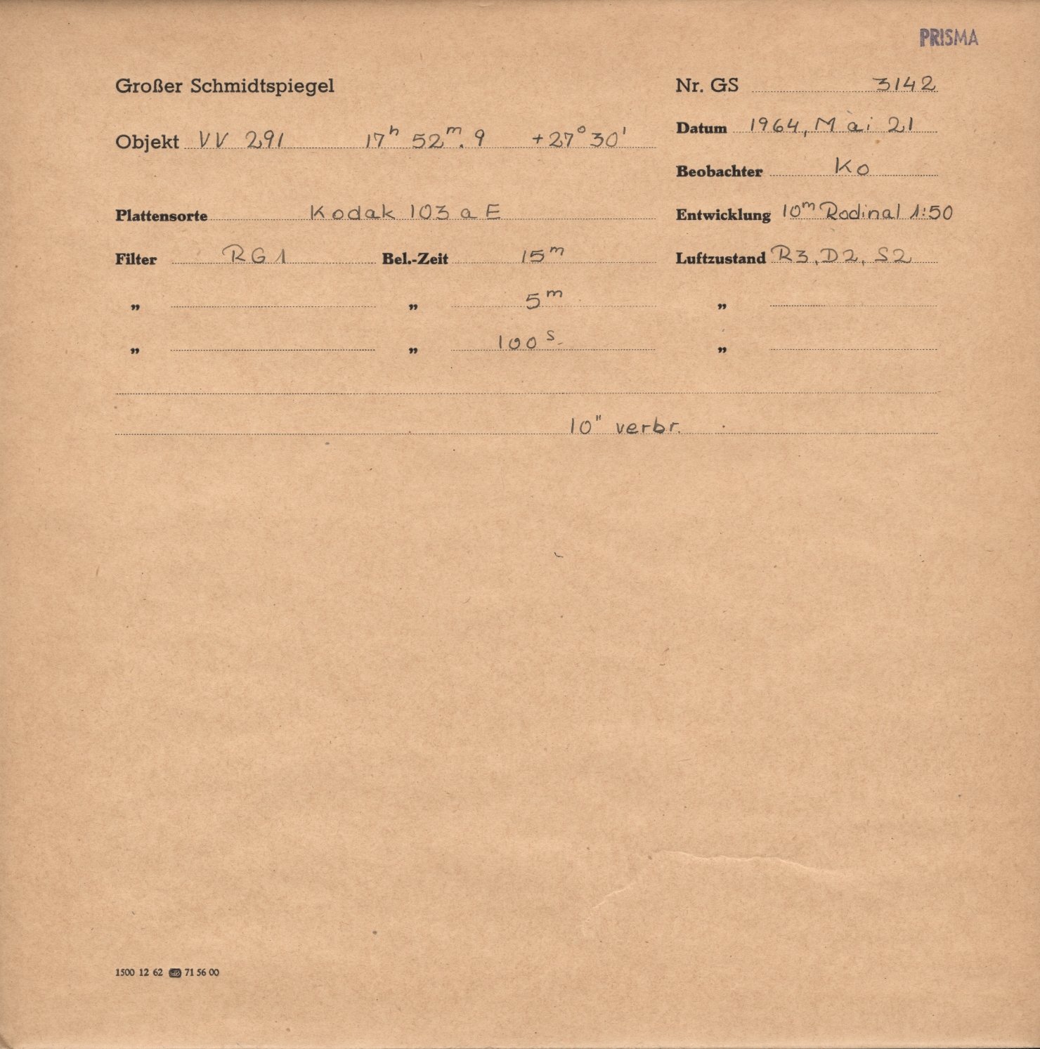 Plattenhuelle GS03142