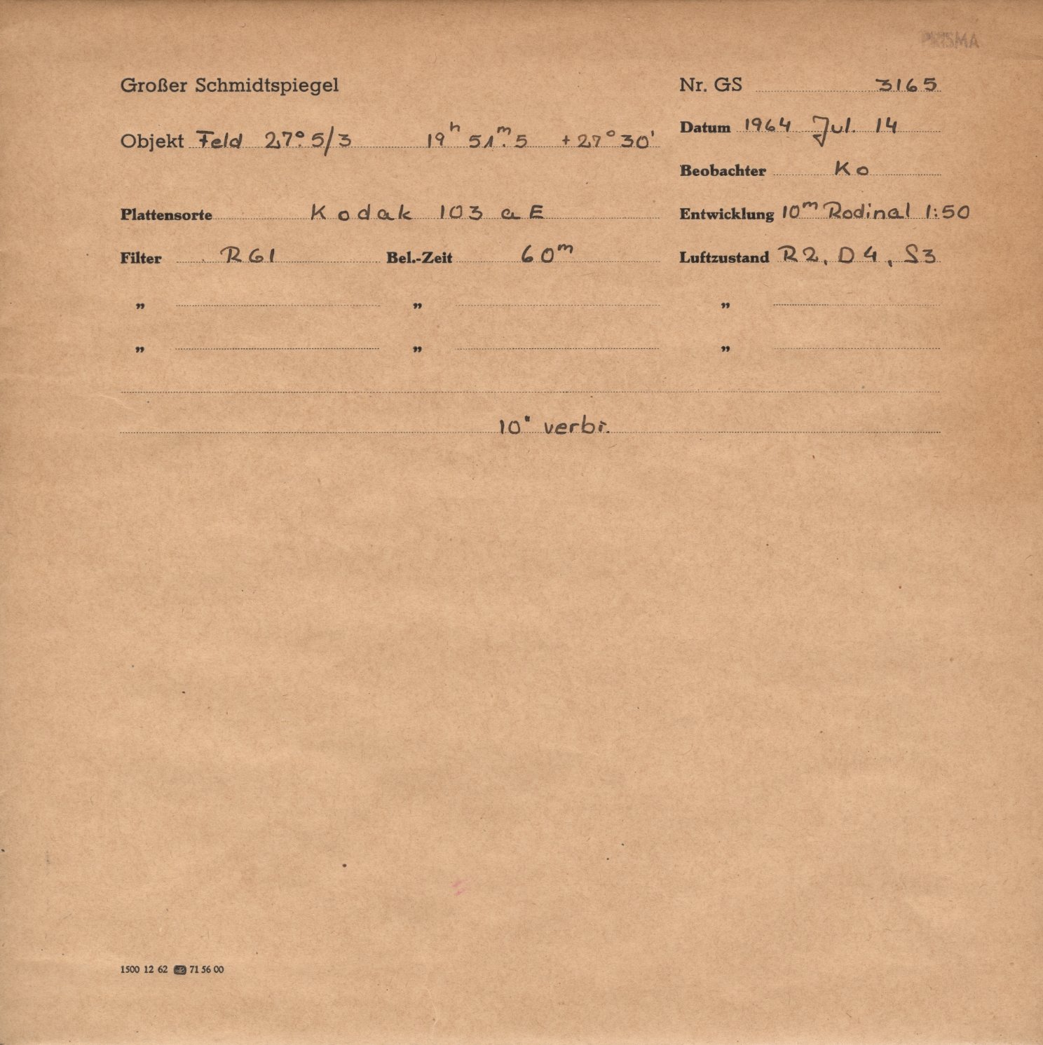 Plattenhuelle GS03165