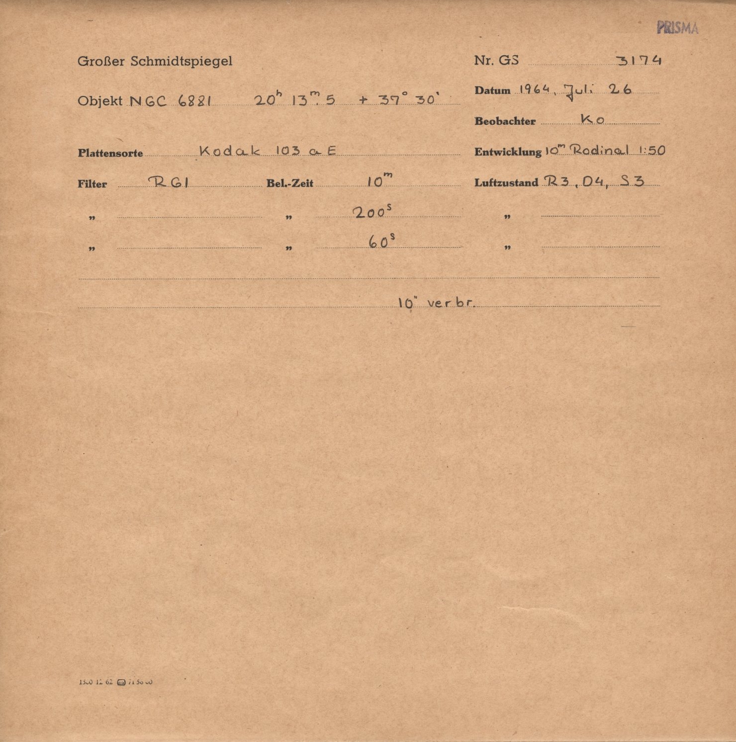 Plattenhuelle GS03174