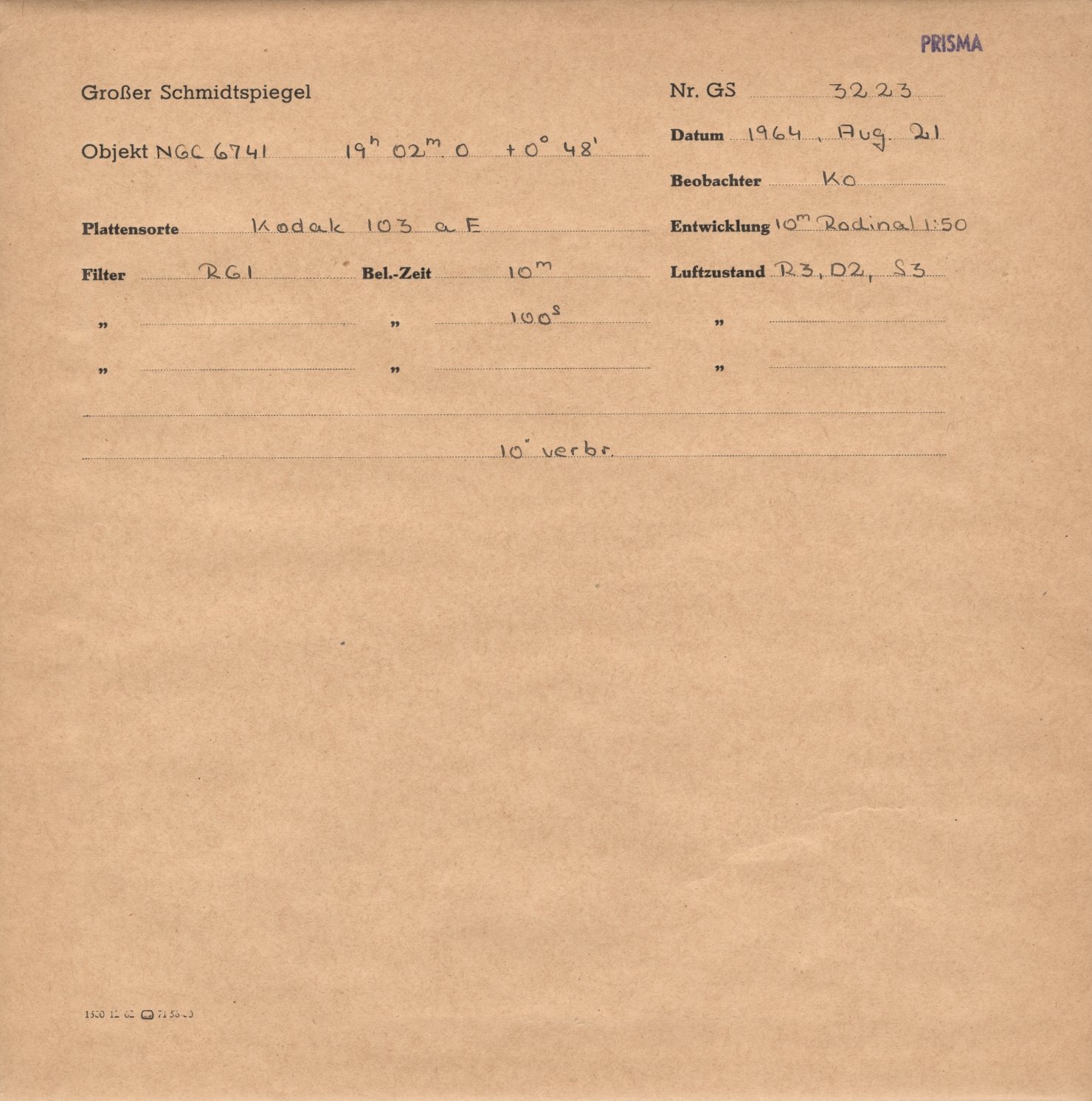 Plattenhuelle GS03223