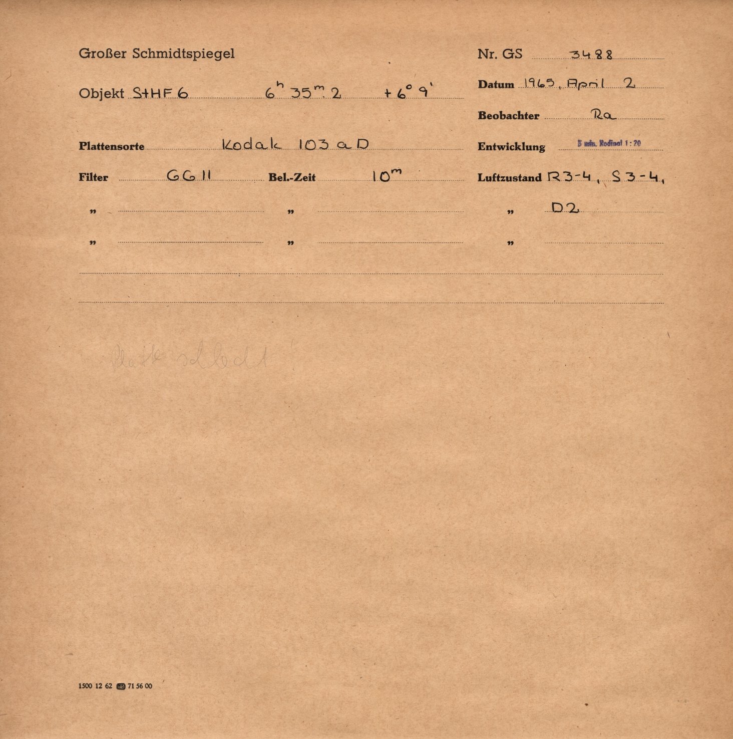 Plattenhuelle GS03488