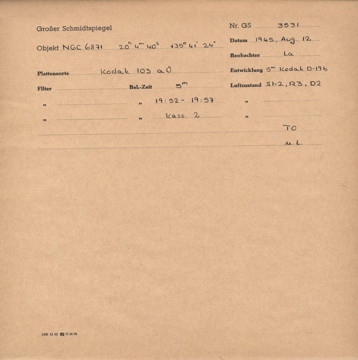 Plattenhuelle GS03531