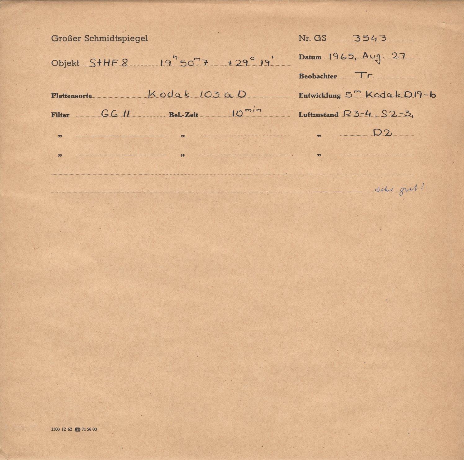 Plattenhuelle GS03543