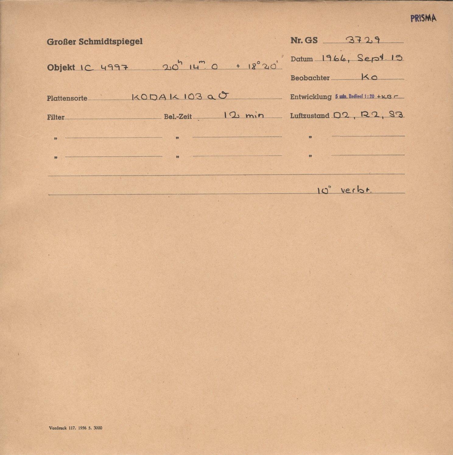 Plattenhuelle GS03729