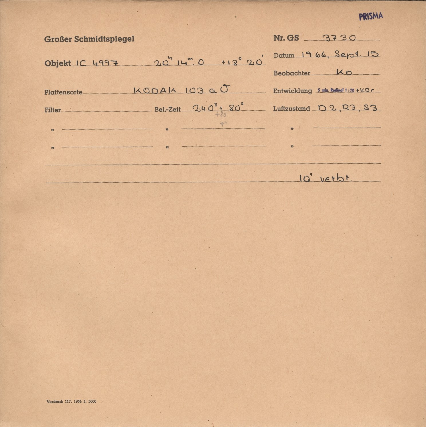 Plattenhuelle GS03730