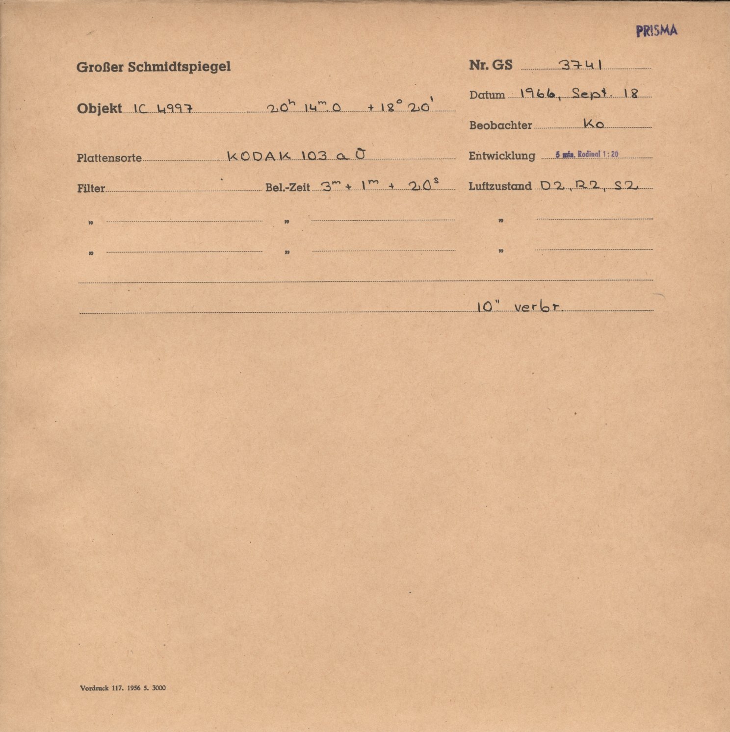 Plattenhuelle GS03741