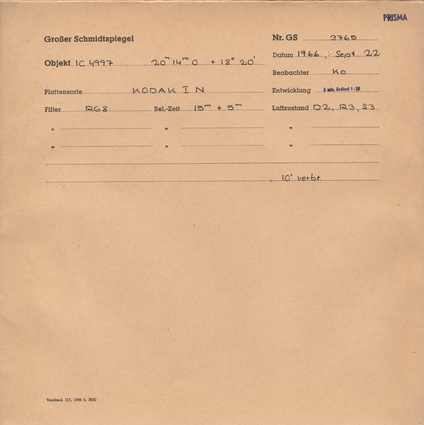 Plattenhuelle GS03765