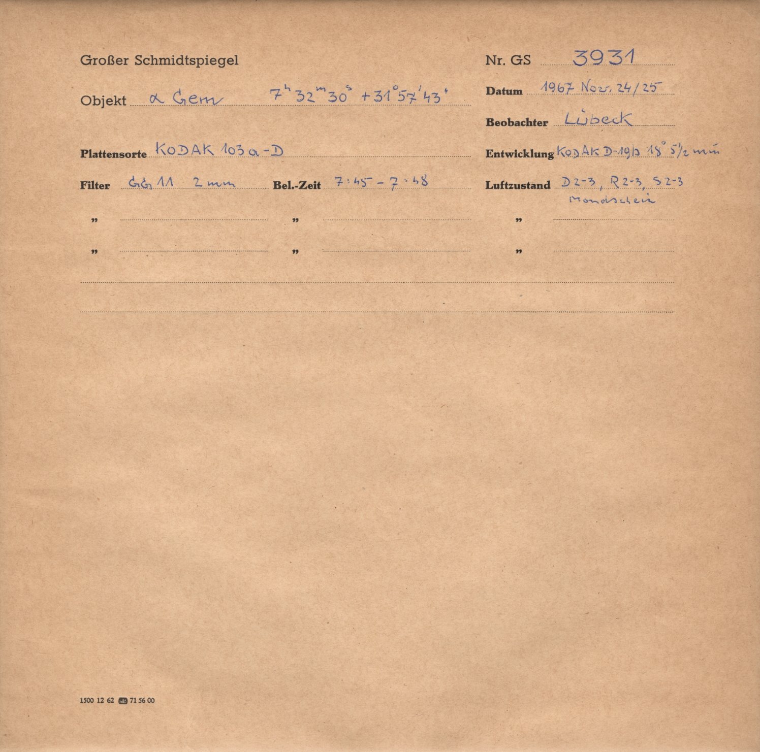 Plattenhuelle GS03931