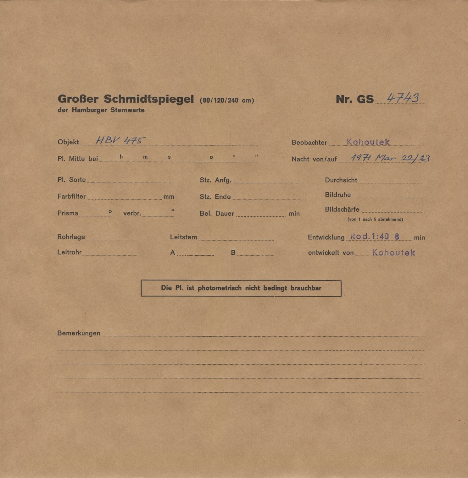 Plattenhuelle GS04743