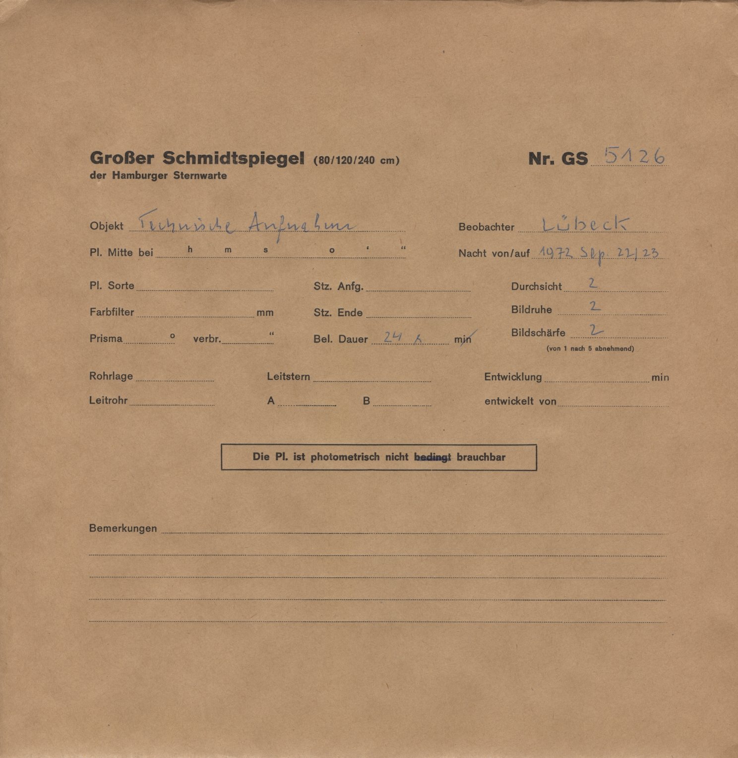 Plattenhuelle GS05126