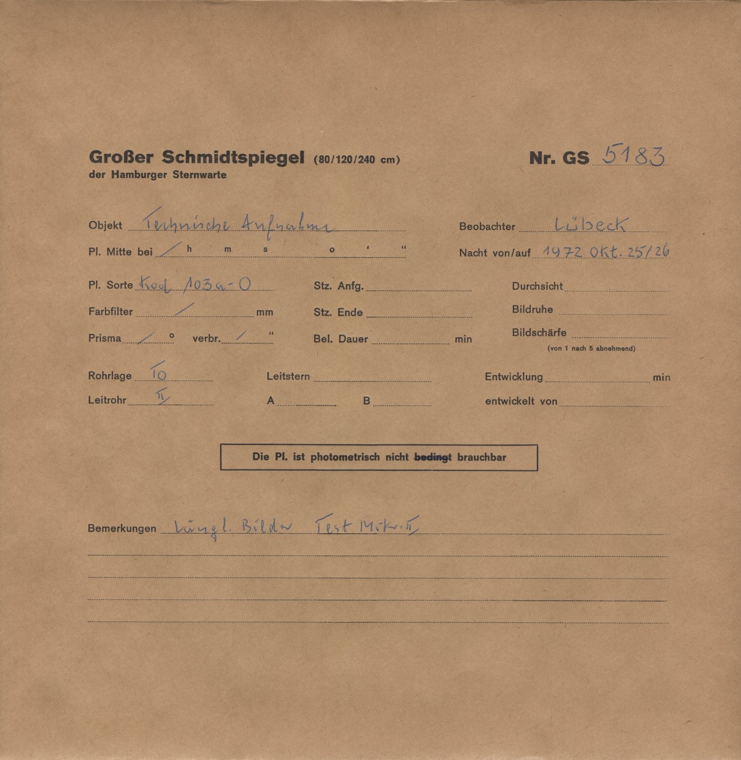 Plattenhuelle GS05183