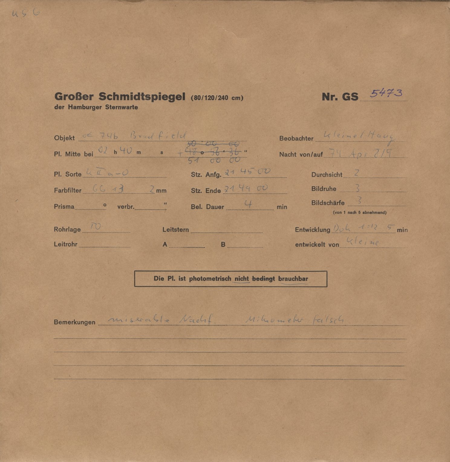 Plattenhuelle GS05473