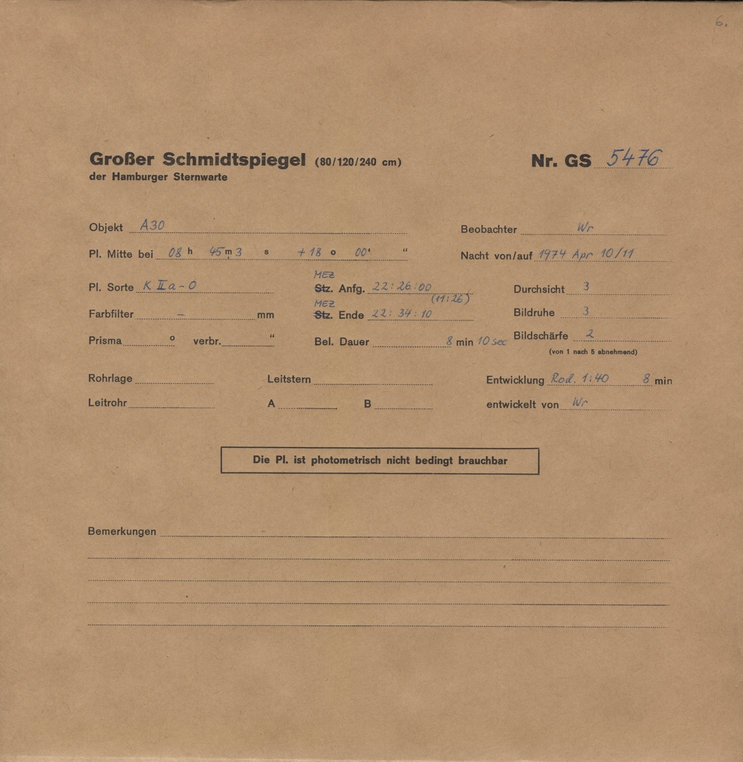 Plattenhuelle GS05476