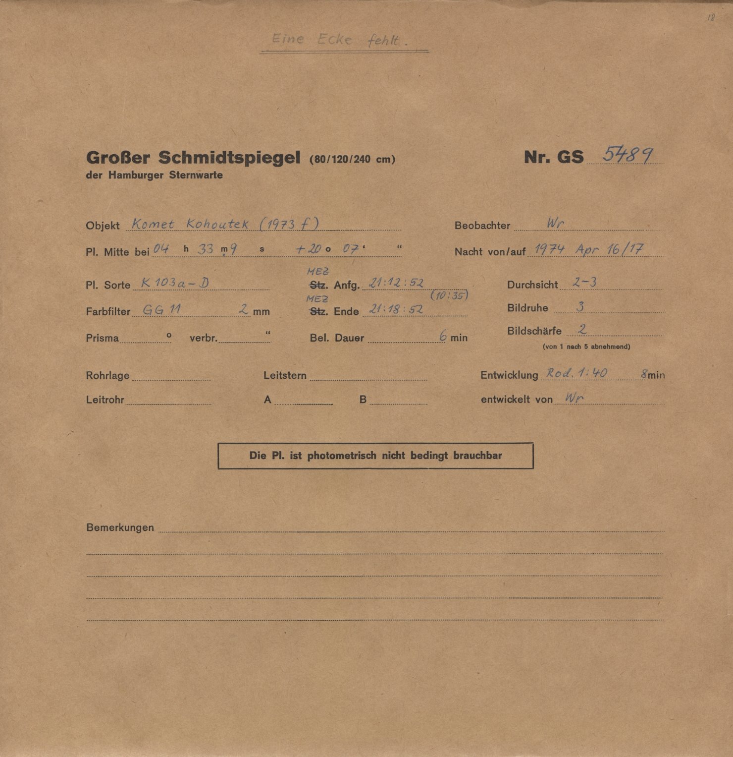 Plattenhuelle GS05489