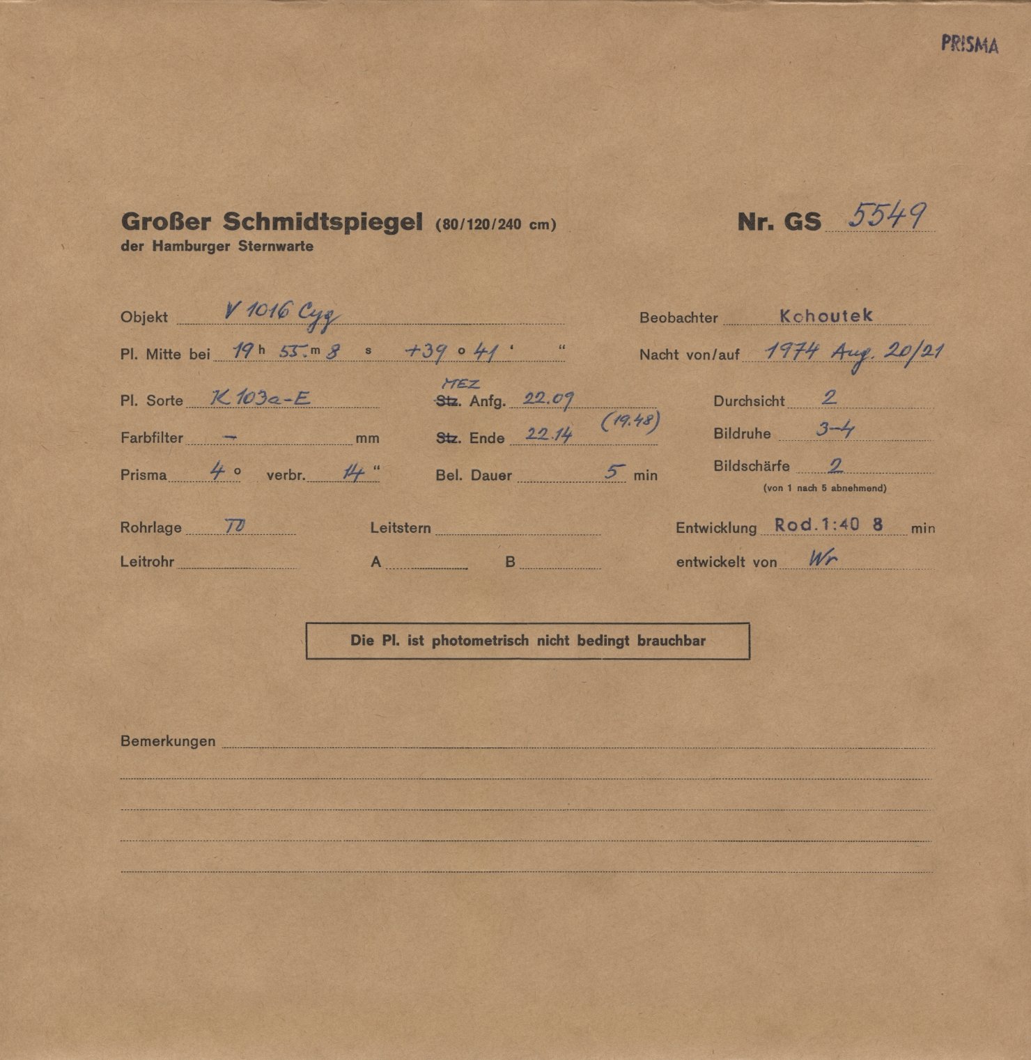 Plattenhuelle GS05549