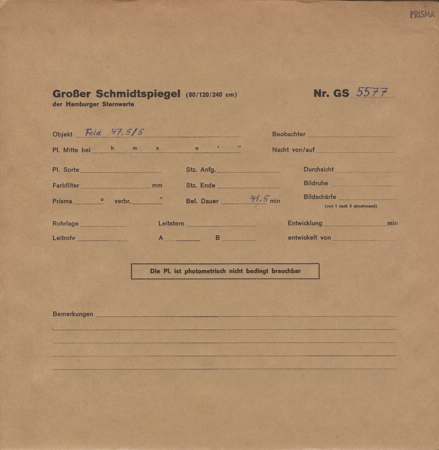 Plattenhuelle GS05577