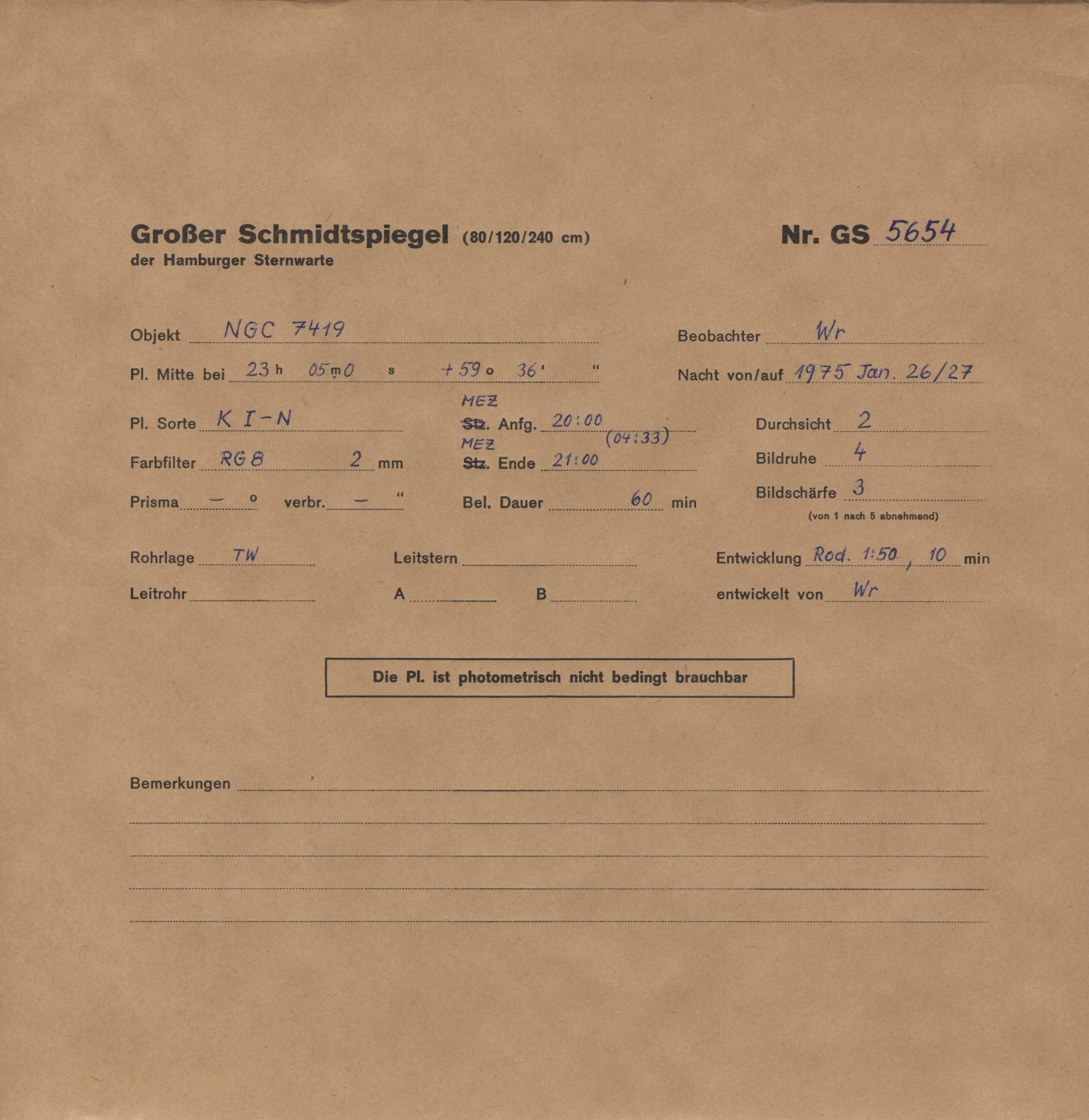 Plattenhuelle GS05654