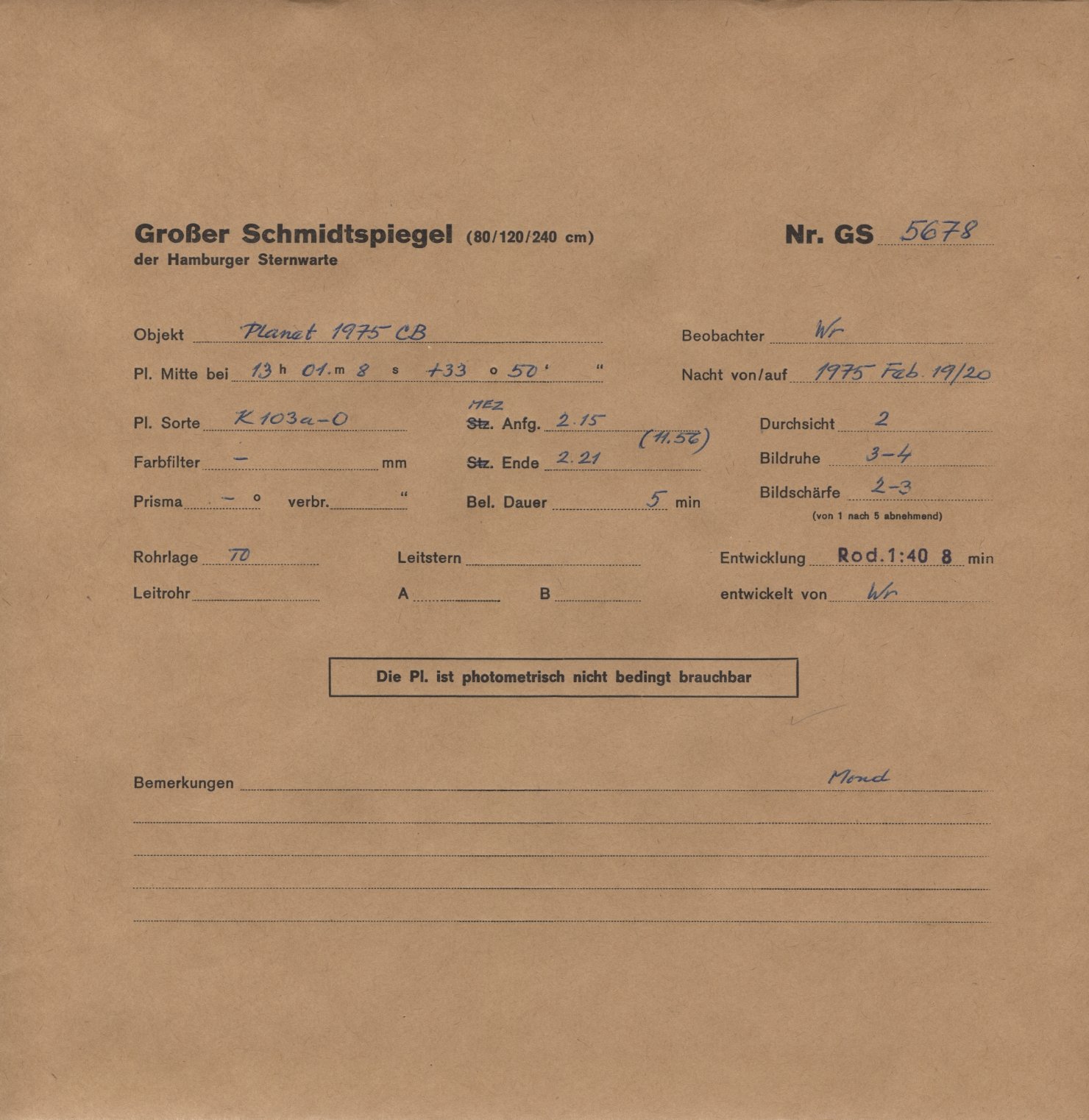 Plattenhuelle GS05678