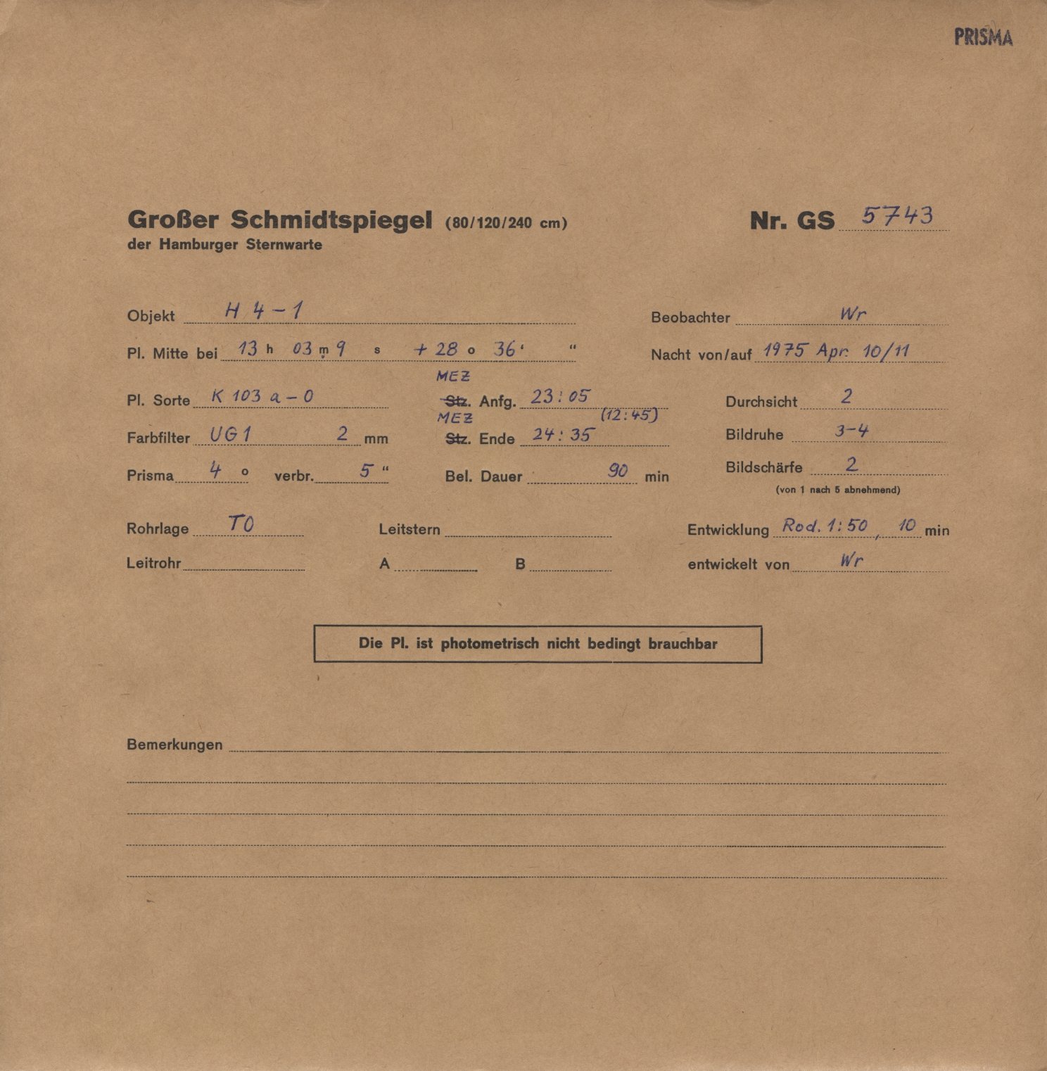 Plattenhuelle GS05743