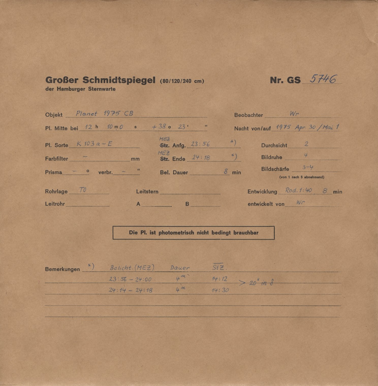 Plattenhuelle GS05746