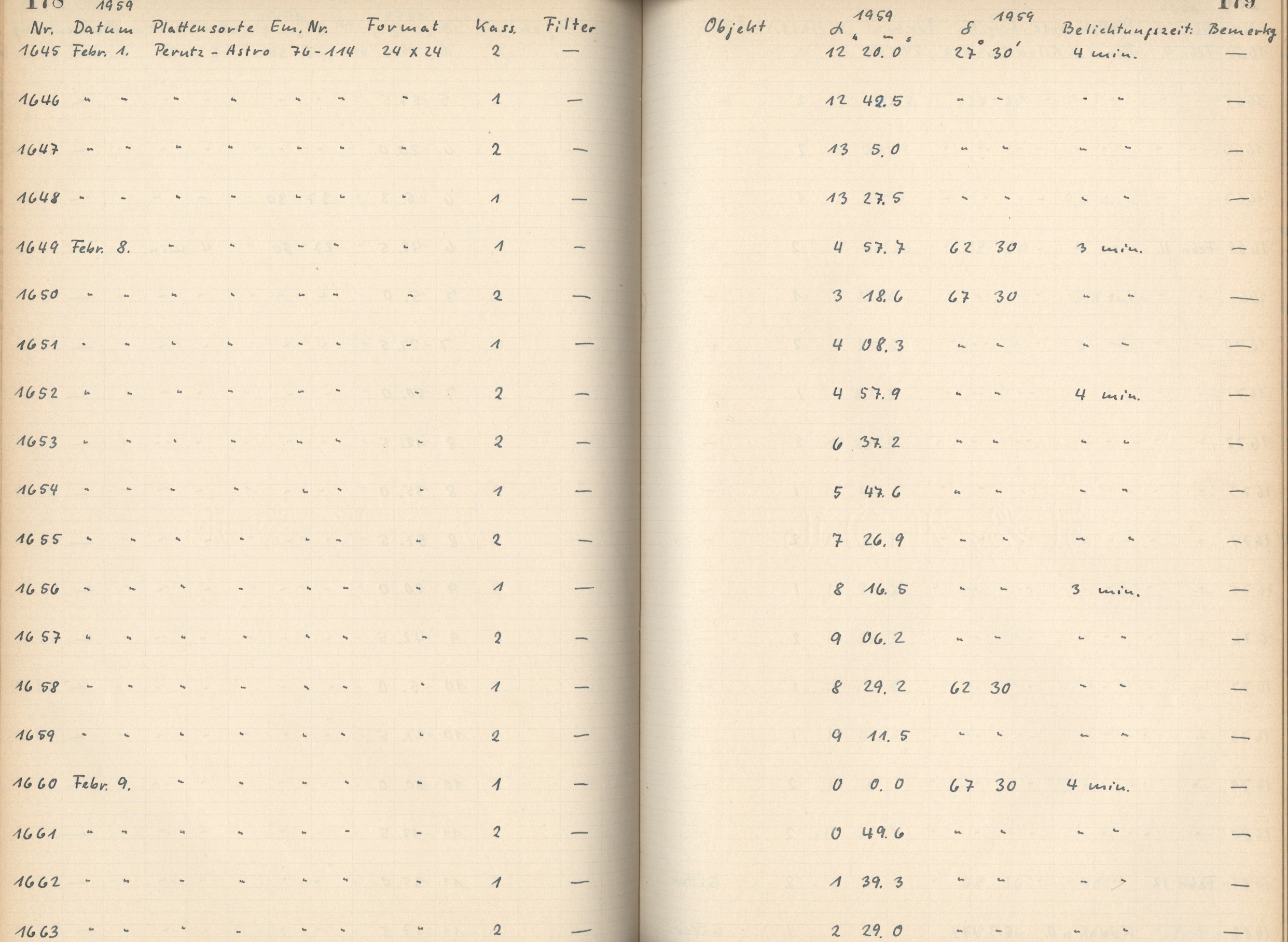 Plattenverzeichnis: ganze Seite01650