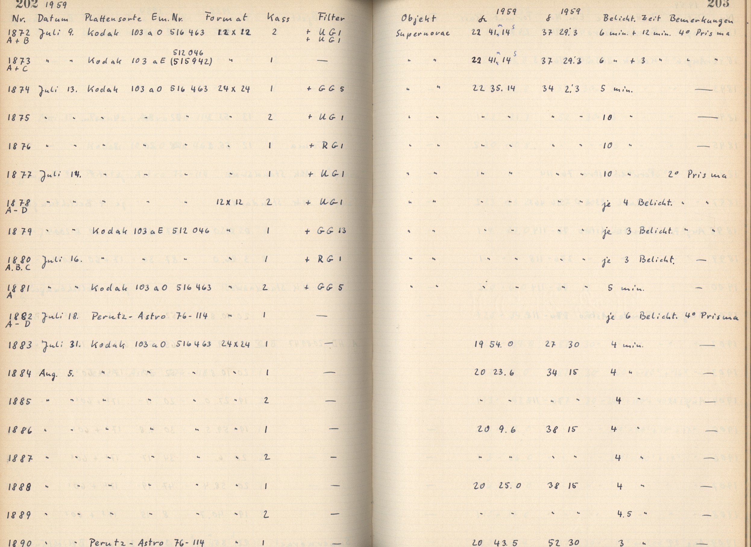 Plattenverzeichnis: ganze Seite01882a