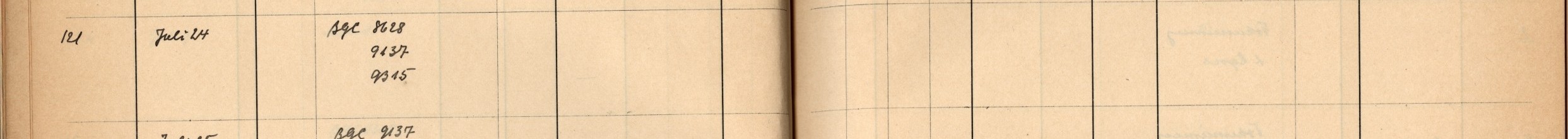 Plattenverzeichnis Eintragd0121