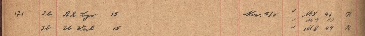 Plattenverzeichnis Eintragk0171