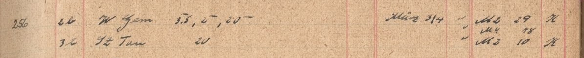 Plattenverzeichnis Eintragk0256