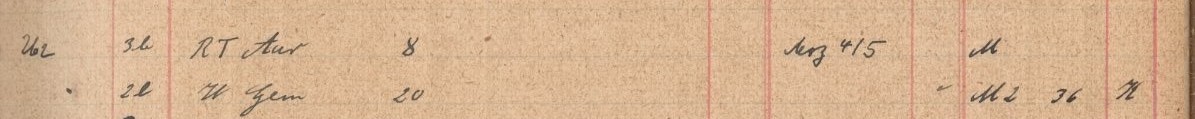 Plattenverzeichnis Eintragk0262
